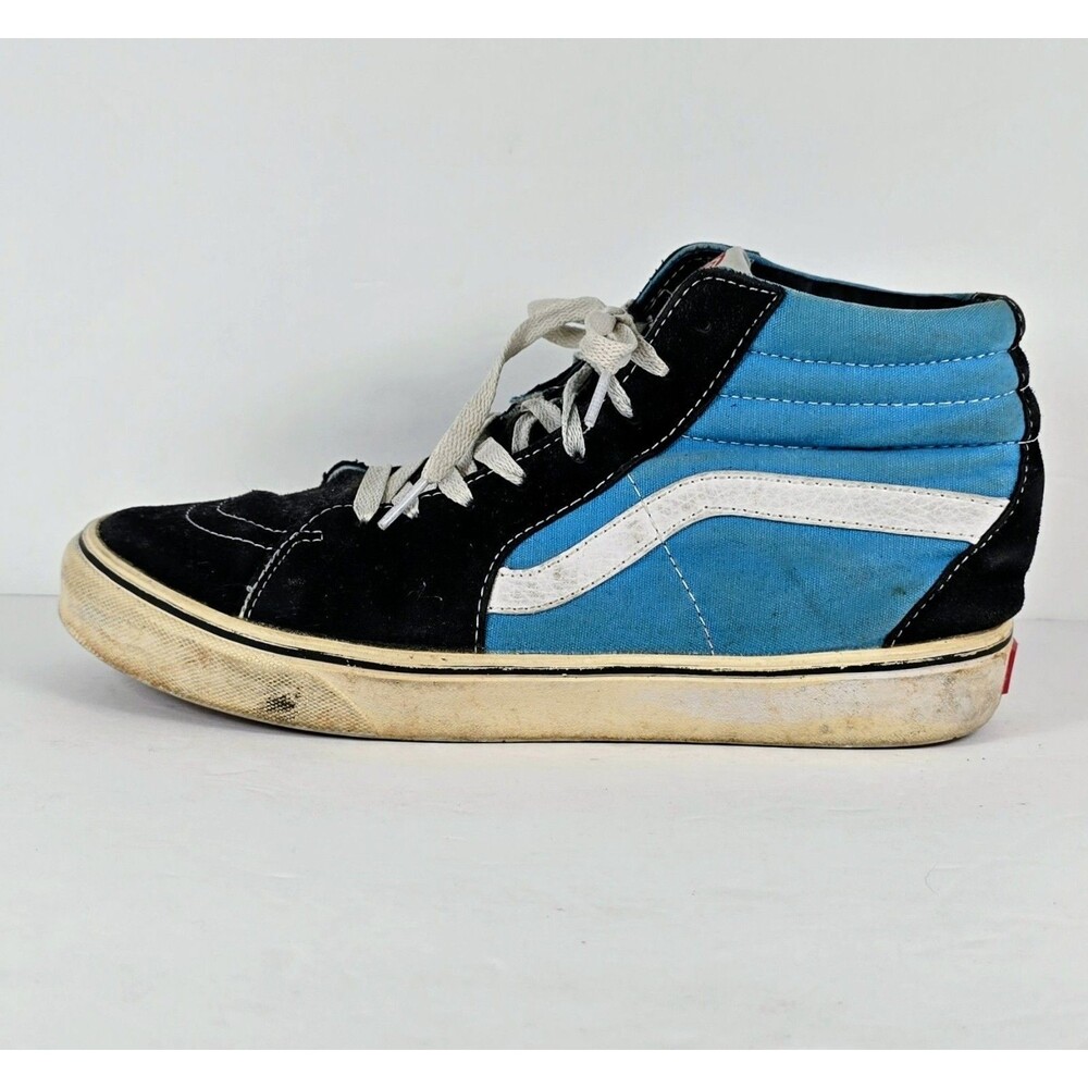 Vans Sk8-Hi Suede Blue Black High Top Skater Classic Shoes Men's Size 10
